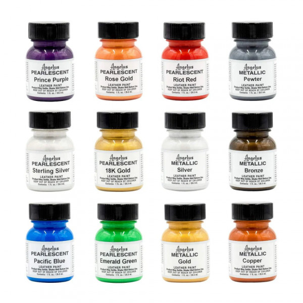 Angelus Lederfarben | Pearlescent- und Metallic Set