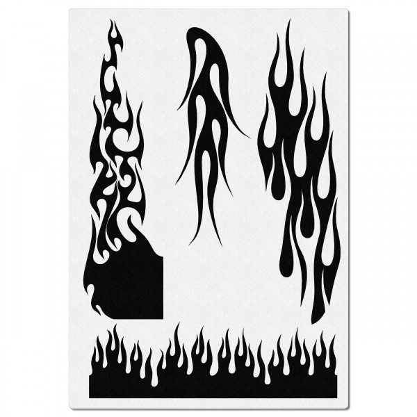 Hot Rod Flames # 19 | Airbrush Schablone für Feuer & Flammen | ca.A4