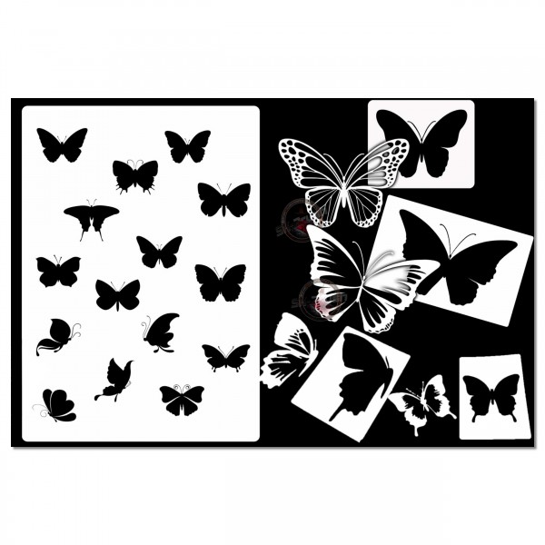 Butterfly Mega Set #205 | Airbrush Schablonen Set 5tlg