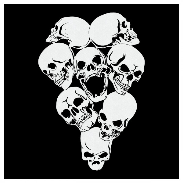 Piles of Skulls # 11 | Airbrush-Schablone Totenköpfe im Stapel | ca. 18 cm x 26 cm