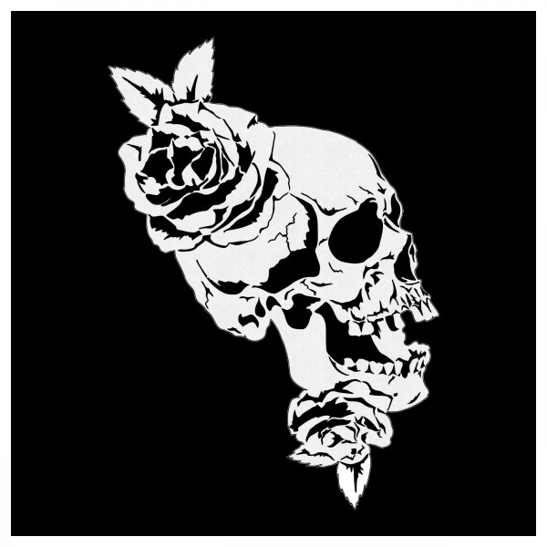 "Skull n´ Roses" | Totenkopf Airbrush-Schablonemit Rosen | ca.A4