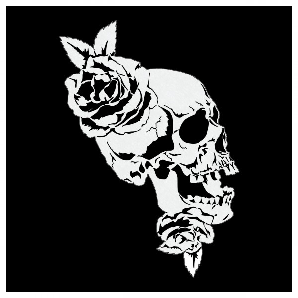 "Skull n´ Roses" # 28 | Totenkopf Airbrush-Schablonemit Rosen | ca.A4