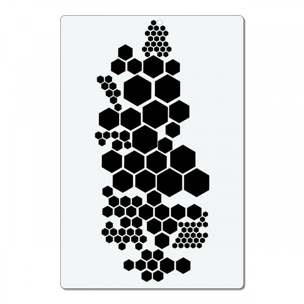 Waben #140 | Airbrush-Schablone ca. A4 | Honeycomb Stencil