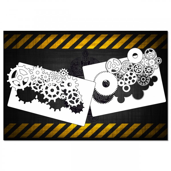 Clock & Gears FX Set | Airbrush Schablonen