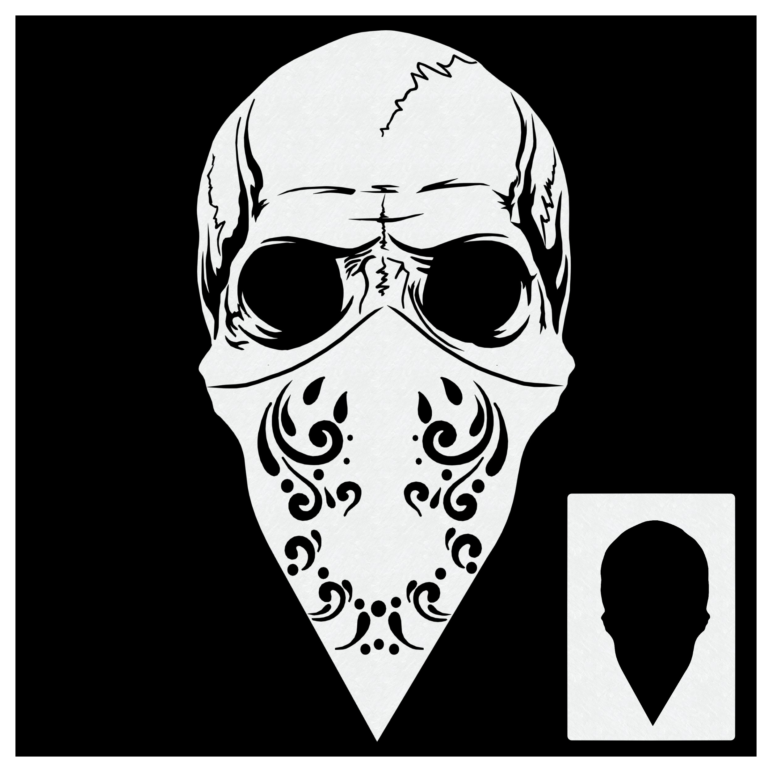 Airbrush Gangster Schablone Totenkopf - Skull Gangsta Stencil