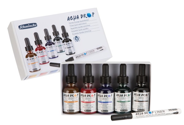 Schmincke Aqua Drop Set | 5x 30ml + LINER