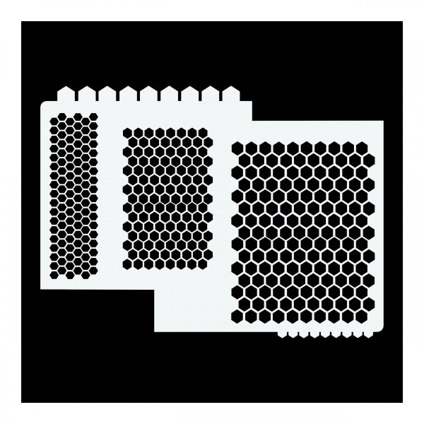 Waben # 18 | Airbrush-Schablone ca. 19 x 26 cm | Honeycomb Stencil